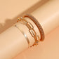 Zimonto - 3Pcs/Set Fashion Thick Chain Link Bracelets Bangles For Men's Vintage Snake Chain Bracelets Set Punk Jewelry