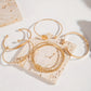 Zimonto - 5 Pieces Vintage Elegant Simple Geometric Twisted Glossy Open Bangle Set Women's Daily Match Attend Party Vacation Dating Holiday Gift