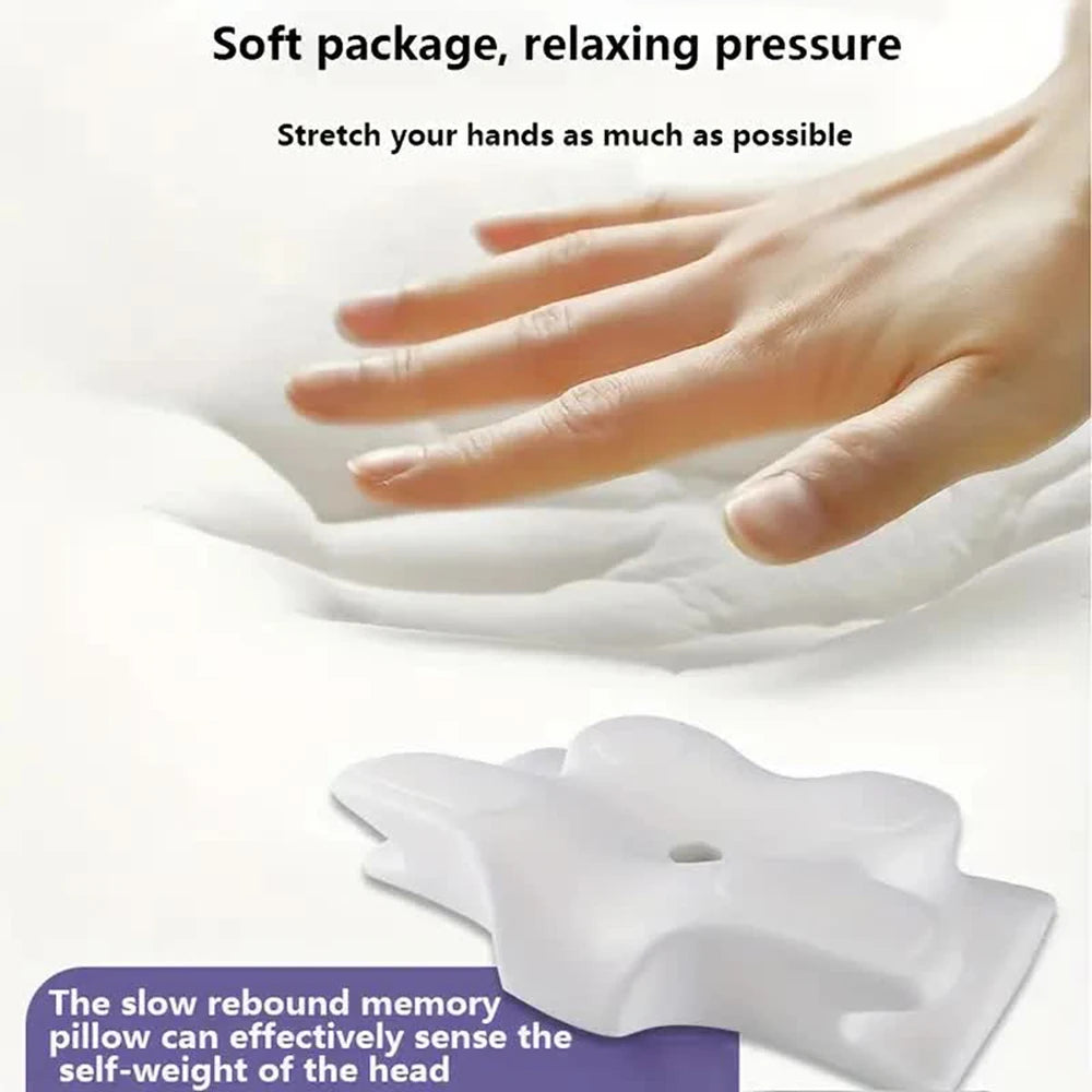 Zimonto - Memory Foam Pillows Butterfly Shaped Relaxing Cervical Slow Rebound Neck Pillow Pain Relief Sleeping Orthopedic Pillow Beding