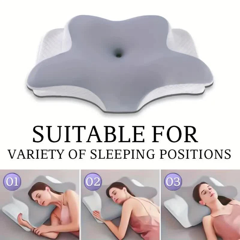 Zimonto - Memory Foam Pillows Butterfly Shaped Relaxing Cervical Slow Rebound Neck Pillow Pain Relief Sleeping Orthopedic Pillow Beding