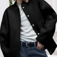 Zimonto - Womens Cozy Fleece Bomber Jacket with Pockets Black