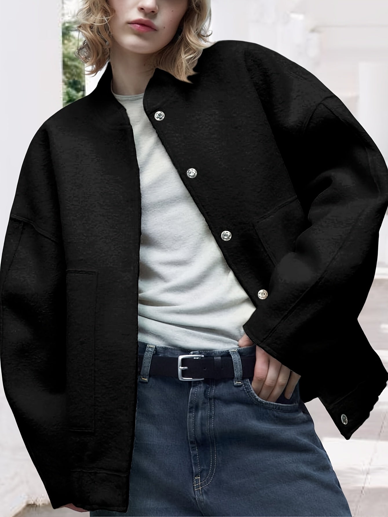 Zimonto - Womens Cozy Fleece Bomber Jacket with Pockets