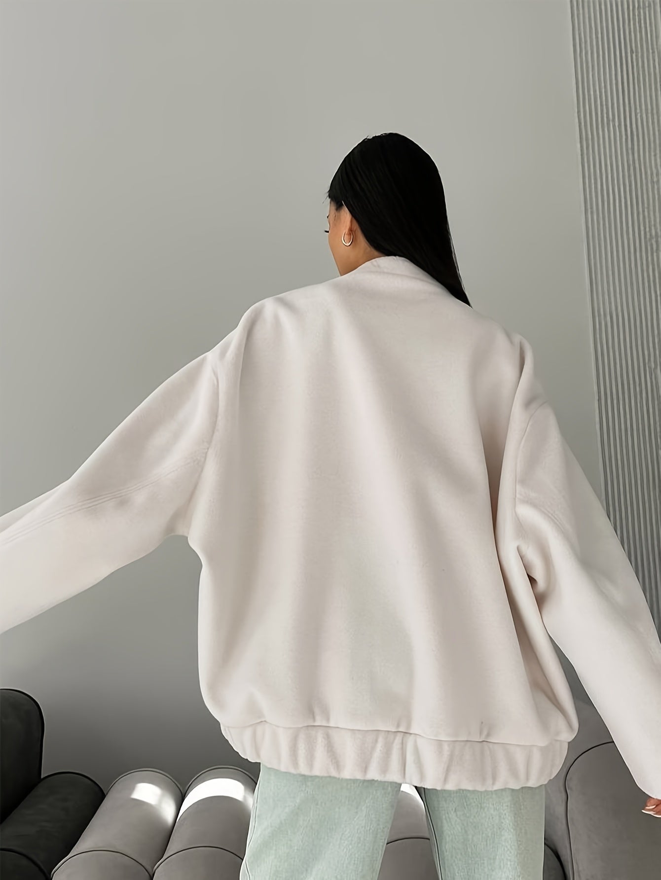 Zimonto - Womens Cozy Fleece Bomber Jacket with Pockets