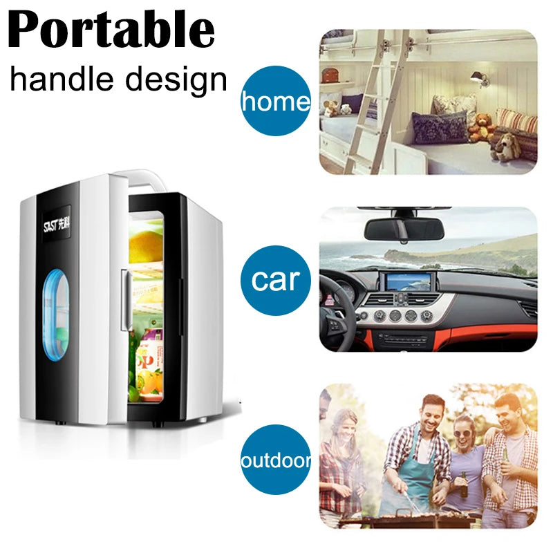 Zimonto - Small 10L mini car refrigerator refrigeration student dormitory cosmetic refrigerator car home dual-use