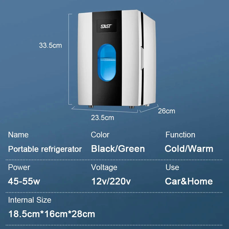 Zimonto - Small 10L mini car refrigerator refrigeration student dormitory cosmetic refrigerator car home dual-use