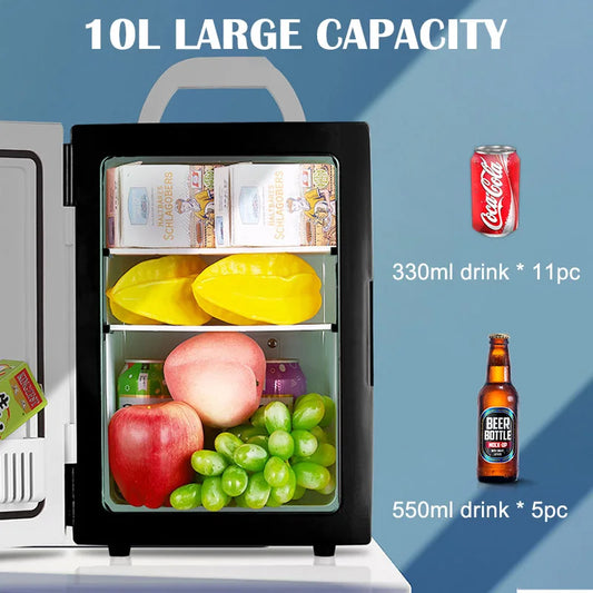 Zimonto - Small 10L mini car refrigerator refrigeration student dormitory cosmetic refrigerator car home dual-use