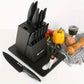 15-Piece Professional Black Kitchen Knife Set With Stainless Steel Blades And Stylish Storage Block