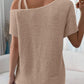 Zimonto - Asymmetrical Neck Short Sleeve T-Shirt