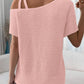 Zimonto - Asymmetrical Neck Short Sleeve T-Shirt