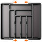 Adjustable 2-Section Expandable Cutlery Tray Organizer for Kitchen Drawers - Durable & Minimalist Design