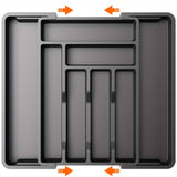 Adjustable 2-Section Expandable Cutlery Tray Organizer for Kitchen Drawers - Durable & Minimalist Design