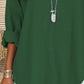 Zimonto - Solid Color Notched Long Sleeve Blouse