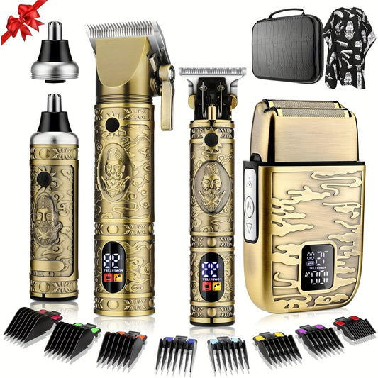 Zimonto - USB Rechargeable Cordless Hair Clippers Trimmer for Men Luxurious Gold