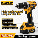 Zimonto - Dewalt DCD796 13mm Brushless Impact Electric Drill Multifunctional Cordless Screwdriver Rechargeable 20V Battery Power Tools
