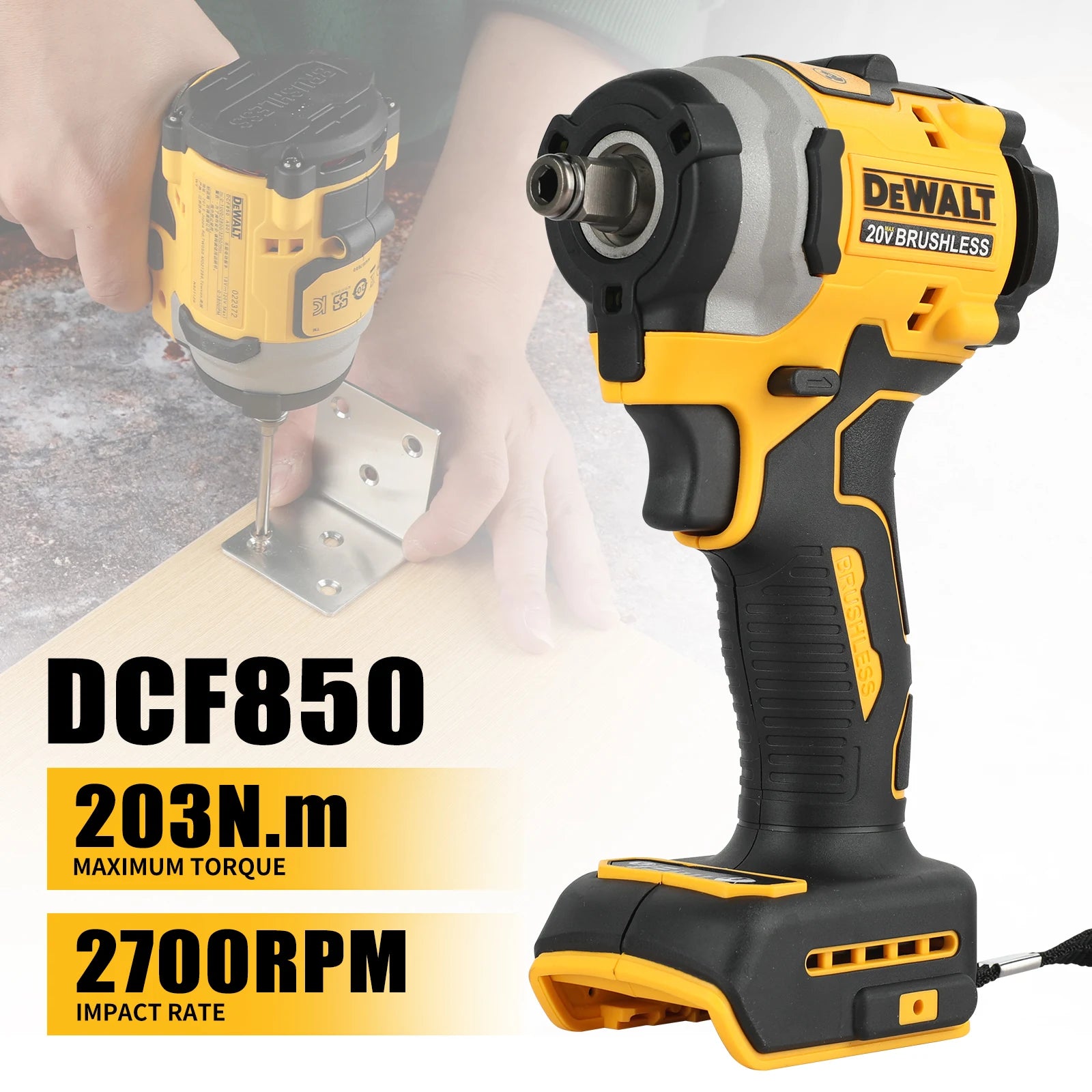 Zimonto - DeWalt Dcf850 Dcg405FNbag electric wrench angle grinder polishing machine 2 tool combination combination hand drill impact drill