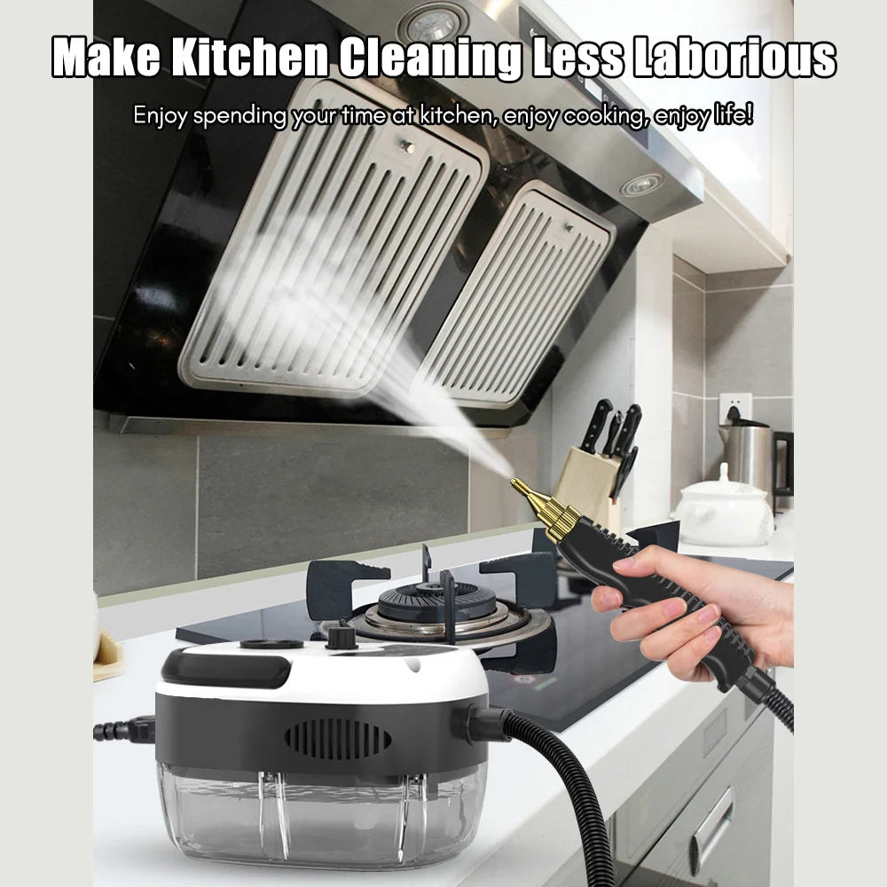 Zimonto - 2500W Portable Handheld Steam Cleaner High Temperature Pressurized Steam Cleaning Machine with Brush Heads for Furniture Car