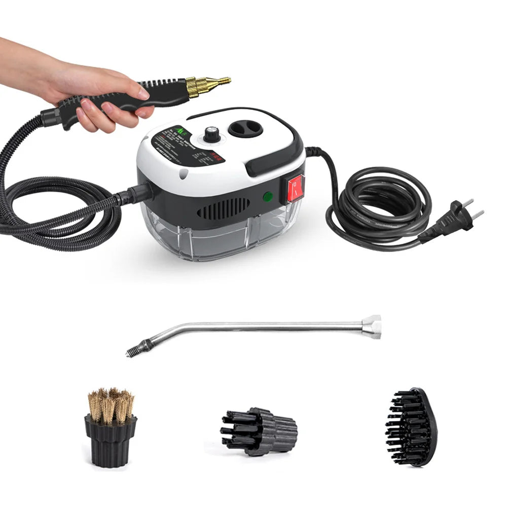 Zimonto - 2500W Portable Handheld Steam Cleaner High Temperature Pressurized Steam Cleaning Machine with Brush Heads for Furniture Car WHITE United States us