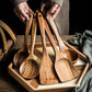 5-Piece Ergonomic Wooden Utensils Set for Non-Stick Cookware - Durable, Food-Contact Safe, All-Natural