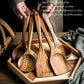 5-Piece Ergonomic Wooden Utensils Set for Non-Stick Cookware - Durable, Food-Contact Safe, All-Natural