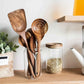 5-Piece Ergonomic Wooden Utensils Set for Non-Stick Cookware - Durable, Food-Contact Safe, All-Natural