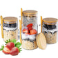 6-Piece 18oz Glass Storage Jars with Eco-Friendly Bamboo Lids for Stylish Pantry Organization