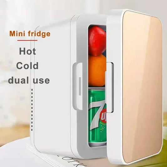 Zimonto - 8L Portable Vehicle Refrigerator Mini Fridge Car And Home Dual-Use For Cooling Heating Refrigeration Dormitory Household Beauty