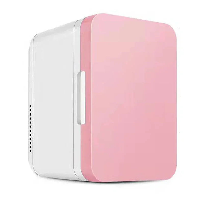 Zimonto - 8L Portable Vehicle Refrigerator Mini Fridge Car And Home Dual-Use For Cooling Heating Refrigeration Dormitory Household Beauty Pink