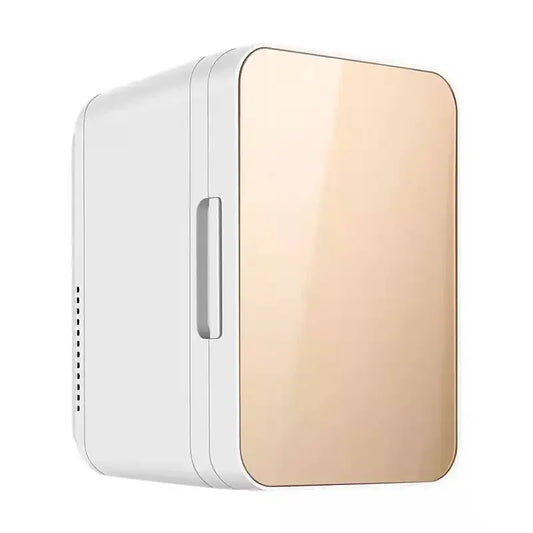 Zimonto - 8L Portable Vehicle Refrigerator Mini Fridge Car And Home Dual-Use For Cooling Heating Refrigeration Dormitory Household Beauty Gold