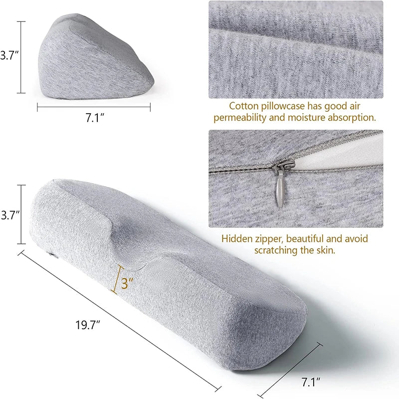 Zimonto - Cervical Pillow, Memory Foam Contour Pillow, Bed Pillows for Side Sleeper Ergonomic Orthopedic Sleeping Pillow, Neck Pillow Light Gray