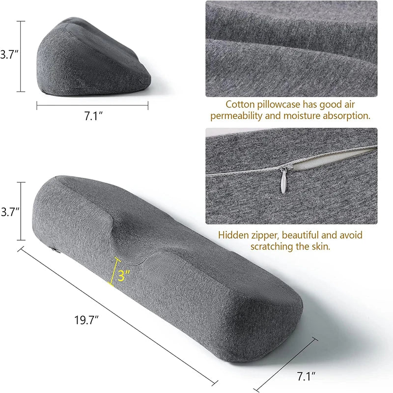 Zimonto - Cervical Pillow, Memory Foam Contour Pillow, Bed Pillows for Side Sleeper Ergonomic Orthopedic Sleeping Pillow, Neck Pillow Dark Grey