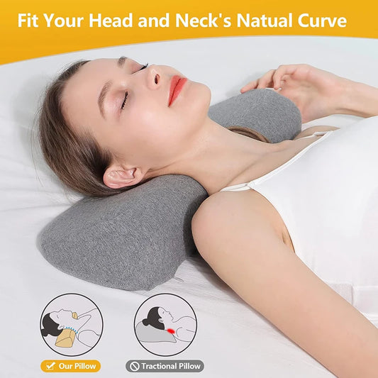 Zimonto - Cervical Pillow, Memory Foam Contour Pillow, Bed Pillows for Side Sleeper Ergonomic Orthopedic Sleeping Pillow, Neck Pillow