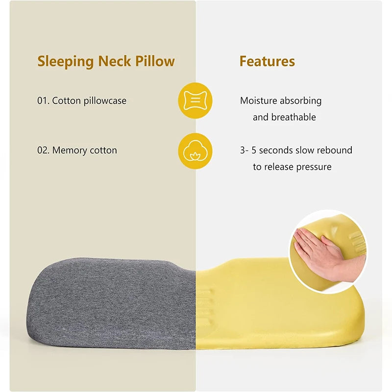 Zimonto - Cervical Pillow, Memory Foam Contour Pillow, Bed Pillows for Side Sleeper Ergonomic Orthopedic Sleeping Pillow, Neck Pillow