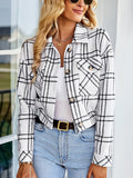 Zimonto - Womens Casual Plaid Flannel ButtonUp Jacket