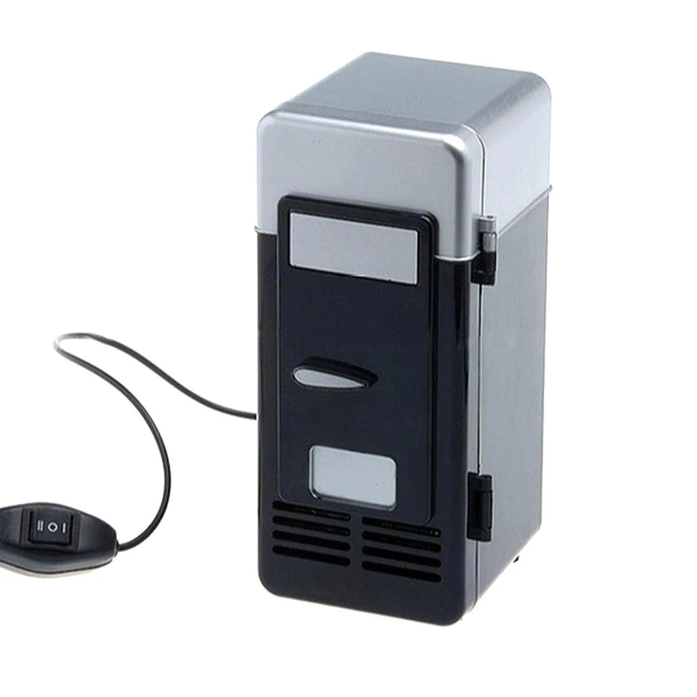 Zimonto - Mini USB Fridge Portable Cooler Beverage Drink Cans Cooler / Warmer Refrigerator for Car Laptop PC Computer Black Red Color 2024 black