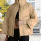 Womens Oversized Quilted Puffer Jacket with Stand Collar