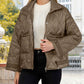 Womens Oversized Quilted Puffer Jacket with Stand Collar
