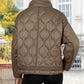 Womens Oversized Quilted Puffer Jacket with Stand Collar