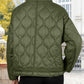 Womens Oversized Quilted Puffer Jacket with Stand Collar