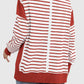 Zimonto - Slit Exposed Seam Striped Long Sleeve Sweatshirt
