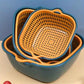 6-Piece Multipurpose Colander Set - Durable, Stackable, Electricity-Free Kitchen Tool for Pasta and Veggies