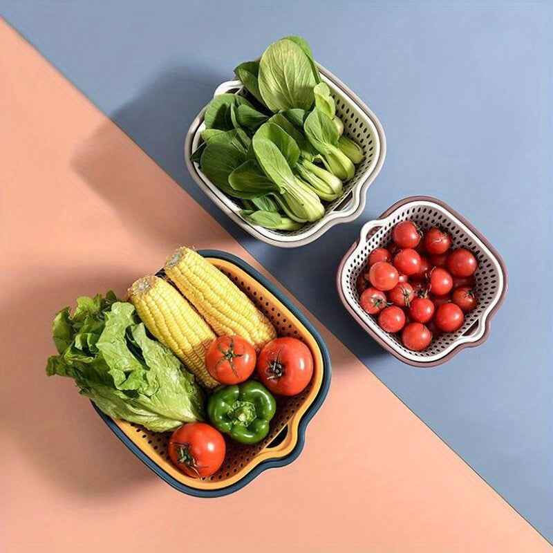 6-Piece Multipurpose Colander Set - Durable, Stackable, Electricity-Free Kitchen Tool for Pasta and Veggies