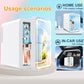 Zimonto - 6L mirror beauty makeup refrigerator skin cosmetics skin care mask hot and cold storage portable LED Mini Fridge