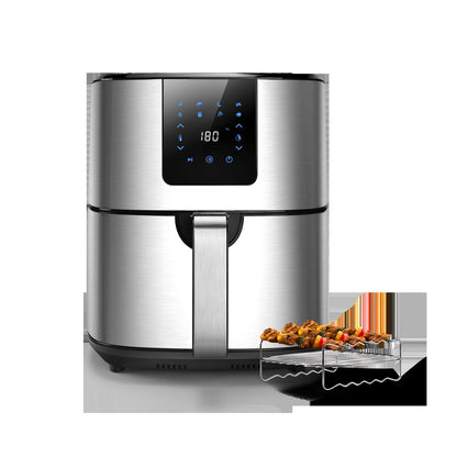 Zimonto - 1PC KitCook Large Air Fryer XL, 1500W 120V 6.8QT Stainless Steel Air Fryers Oven, Nonstick Basket, LED Touch Screen silvery United States us