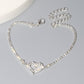 Zimonto - Valentines Day Theme Bracelet Hollow Heart Full Of Shiny Rhinestones Adjustable Chain Bracelet For Your Loved One