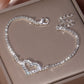 Zimonto - Valentines Day Theme Bracelet Hollow Heart Full Of Shiny Rhinestones Adjustable Chain Bracelet For Your Loved One