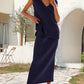 Stylish Womens Ribbed Knit VNeck Top  Midi Skirt Set