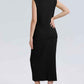 Stylish Womens Ribbed Knit VNeck Top  Midi Skirt Set