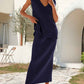 Stylish Womens Ribbed Knit VNeck Top  Midi Skirt Set