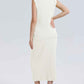 Stylish Womens Ribbed Knit VNeck Top  Midi Skirt Set