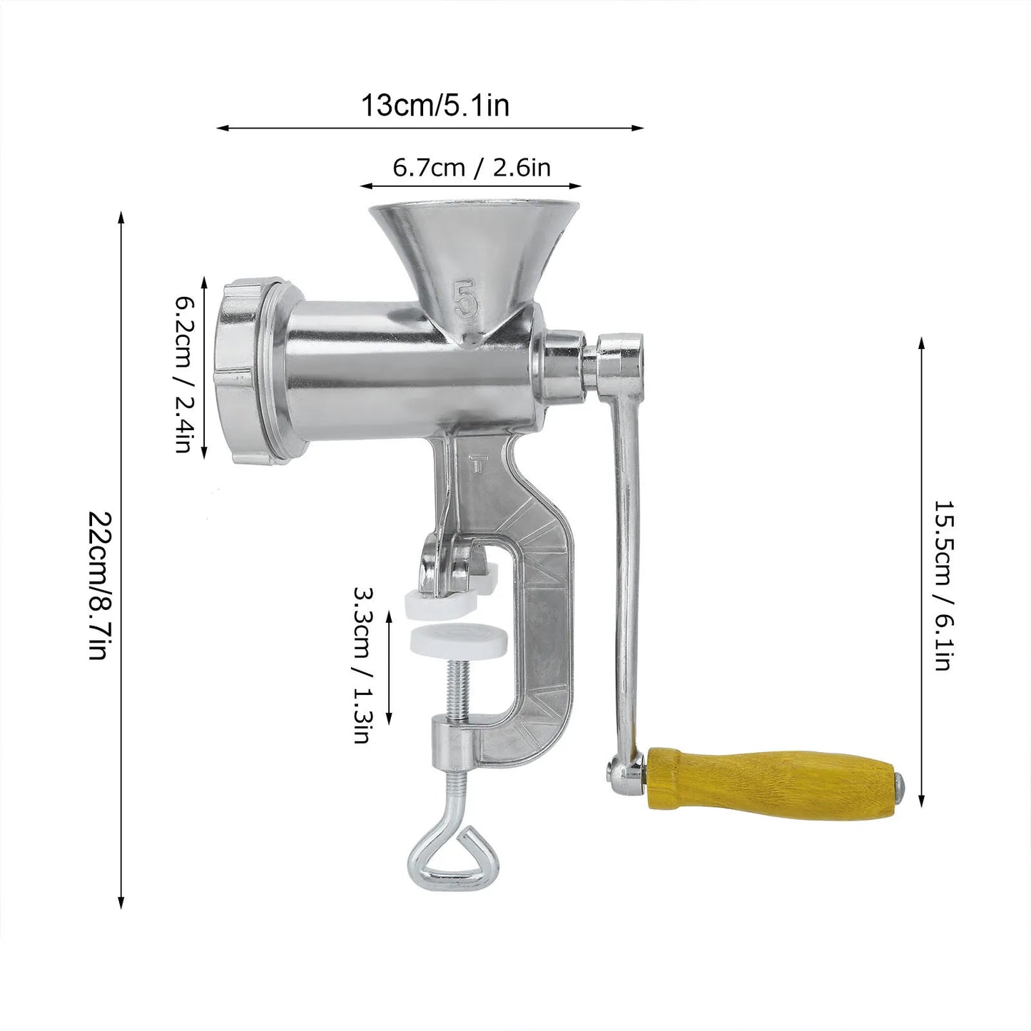 Zimonto - Grinding Machine Pepper Grinder Household Aluminum Alloy Manual Sausage Meat Grinder Pepper Spice Grinding Machine Kitchen Tools